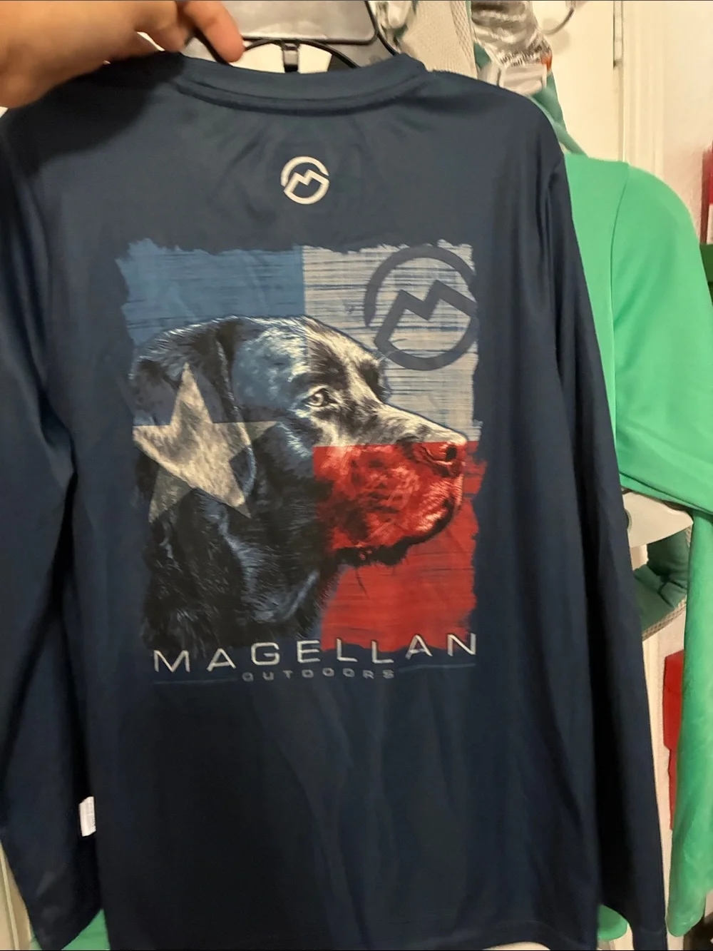 Magellan Outdoors Navy Blue Long Sleeve Performance Top